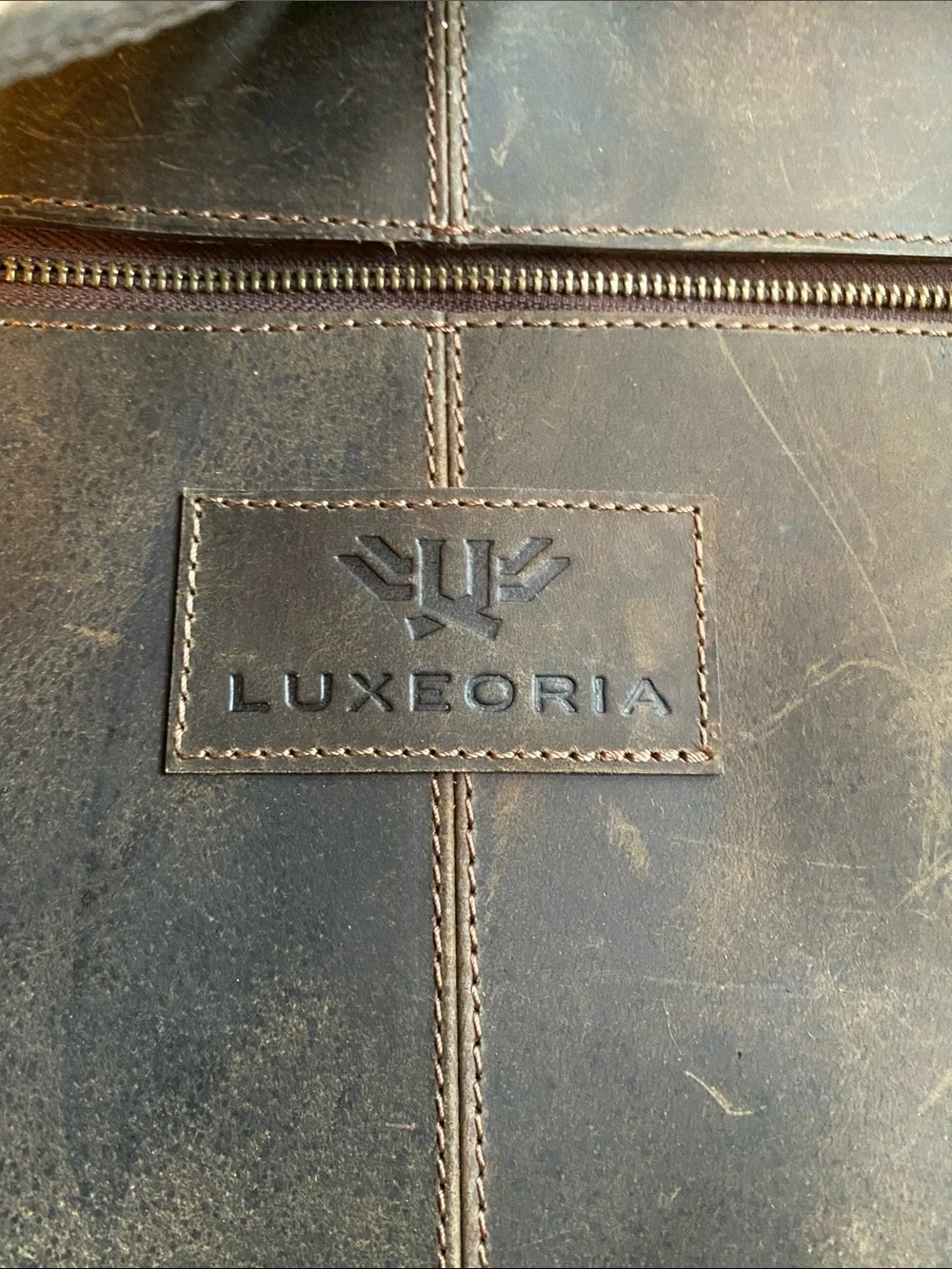 LUXEORIA Multi Pocket Bafallo Leather Laptop Utility Backpack Brown